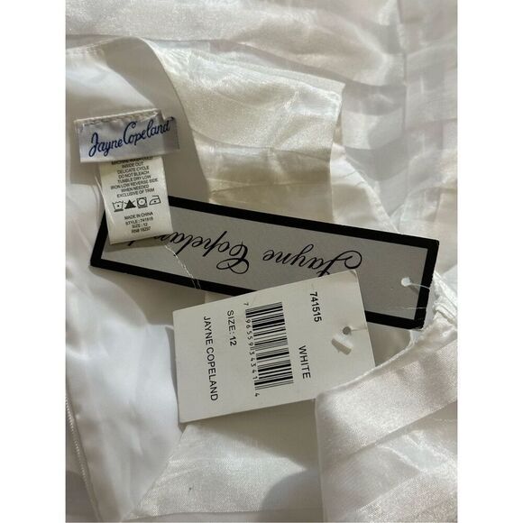 Jayne Copland Girls White Communion Flower Girl Dress With Bow Sz 12 - Picture 5 of 5